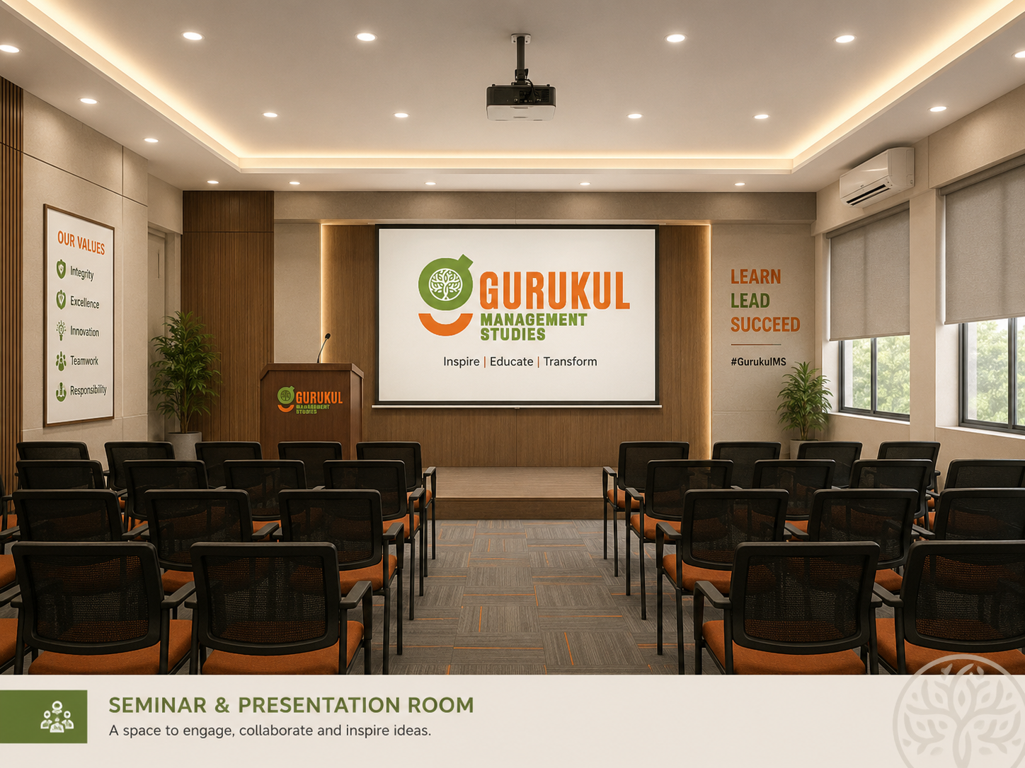 Gurukul Management Studies seminar and presentation room